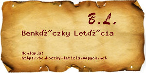 Benkóczky Letícia névjegykártya
